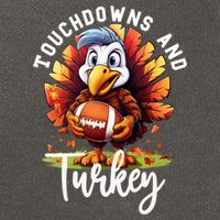 Funny Thanksgiving Football Turkey And Touchdowns Meaningful Gift Cotton Canvas Backpack