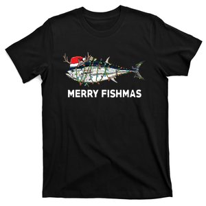 Funny Tuna Fish Christmas Santa Claus Xmas Fisherman Gift T-Shirt