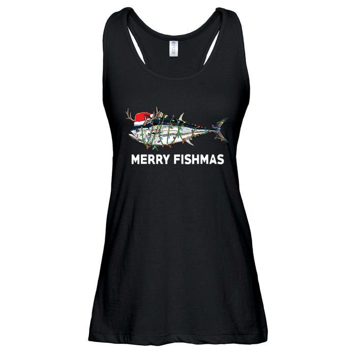 Funny Tuna Fish Christmas Santa Claus Xmas Fisherman Gift Ladies Essential Flowy Tank