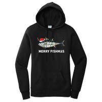 Funny Tuna Fish Christmas Santa Claus Xmas Fisherman Gift Women's Pullover Hoodie