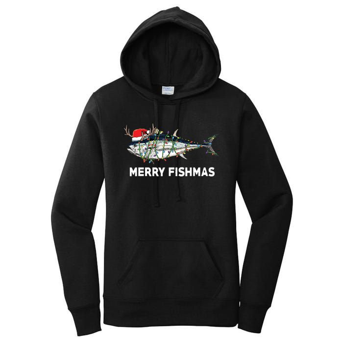 Funny Tuna Fish Christmas Santa Claus Xmas Fisherman Gift Women's Pullover Hoodie