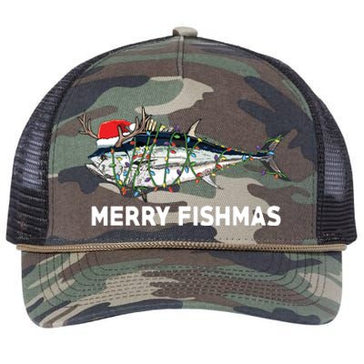 Funny Tuna Fish Christmas Santa Claus Xmas Fisherman Gift Retro Rope Trucker Hat Cap