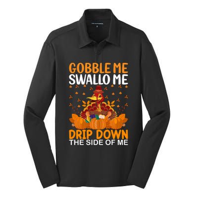 Funny Thanksgiving Silk Touch Performance Long Sleeve Polo