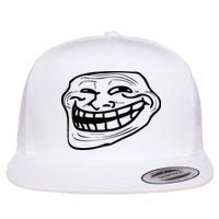 Funny Troll Face Nerd Geek Flat Bill Trucker Hat