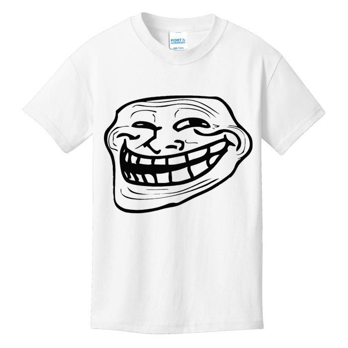 Funny Troll Face Nerd Geek Kids T-Shirt