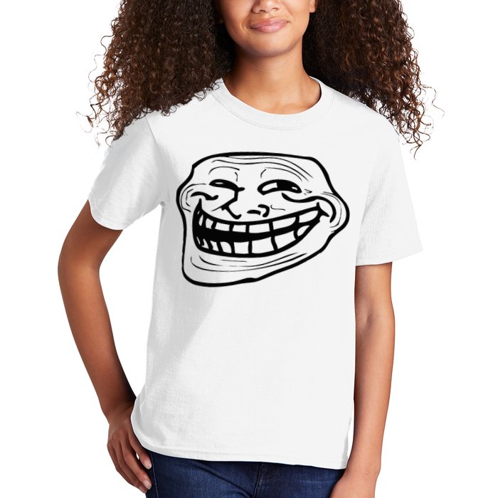 Funny Troll Face Nerd Geek Kids T-Shirt