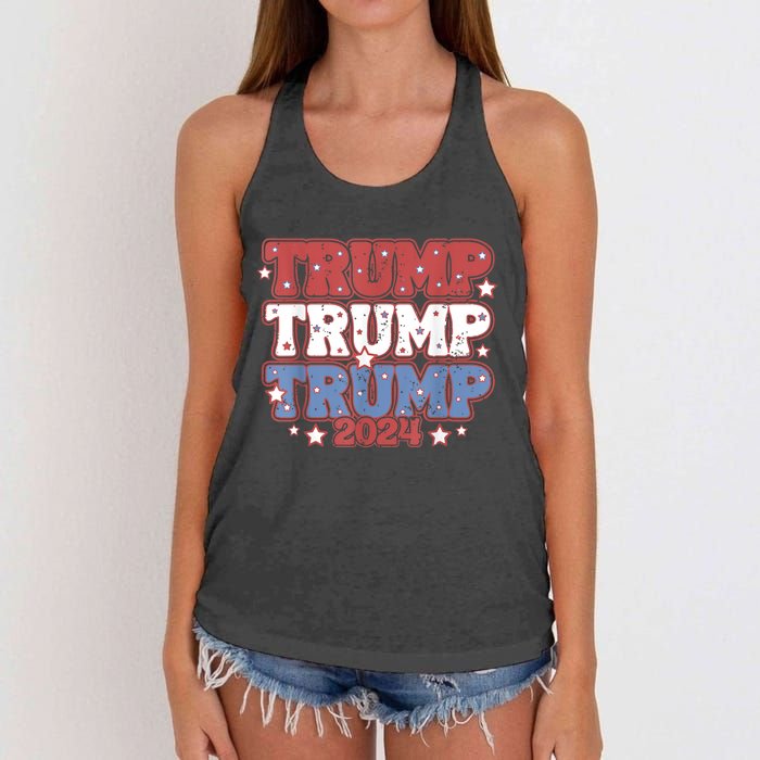 Funny Trump Fourth Of July Trump Convicted Felon Women's Knotted Racerback Tank