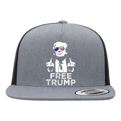 Free Trump, Free Donald Trump 2024 Flat Bill Trucker Hat