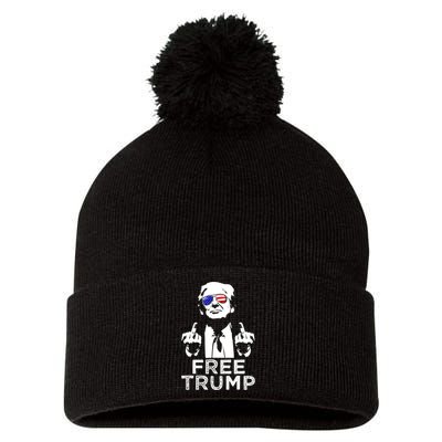 Free Trump, Free Donald Trump 2024 Pom Pom 12in Knit Beanie