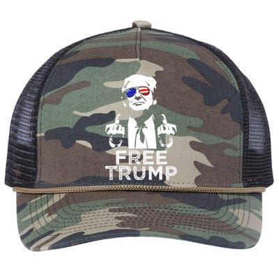 Free Trump, Free Donald Trump 2024 Retro Rope Trucker Hat Cap