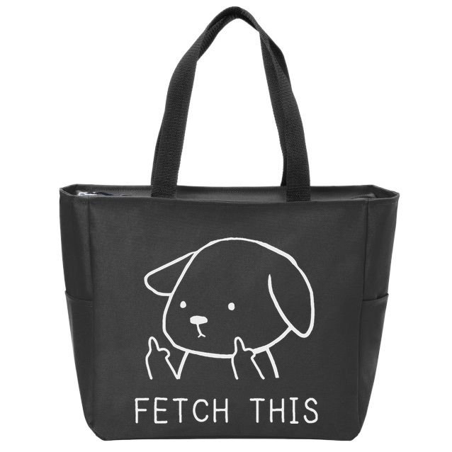 Fetch This Funny Crude Dog Lover Gift Zip Tote Bag