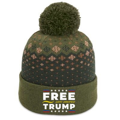 Free Trump Free Donald Trump 2024 The Baniff Cuffed Pom Beanie