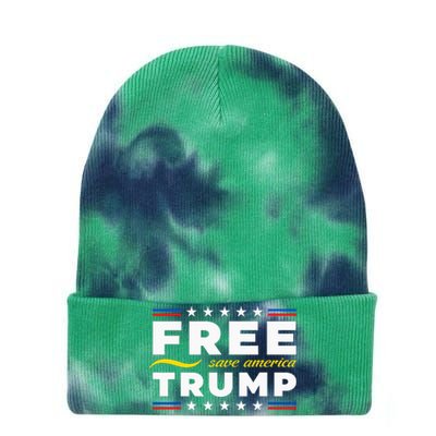 Free Trump Free Donald Trump 2024 Tie Dye 12in Knit Beanie