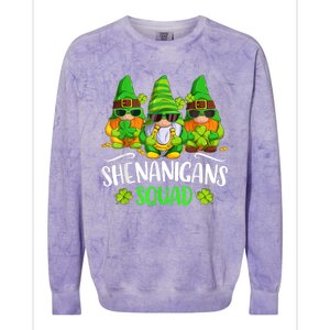 Funny Time For Shenanigans Squad St Patricks Day Gnomes Colorblast Crewneck Sweatshirt