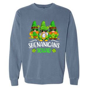 Funny Time For Shenanigans Squad St Patricks Day Gnomes Garment-Dyed Sweatshirt