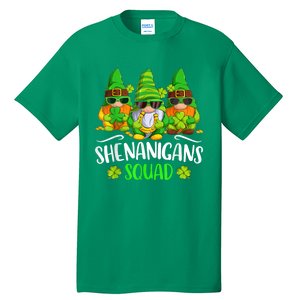 Funny Time For Shenanigans Squad St Patricks Day Gnomes Tall T-Shirt