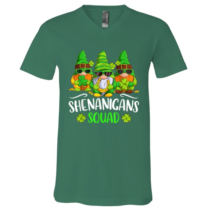 Funny Time For Shenanigans Squad St Patricks Day Gnomes V-Neck T-Shirt