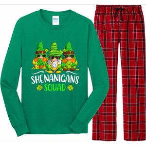 Funny Time For Shenanigans Squad St Patricks Day Gnomes Long Sleeve Pajama Set