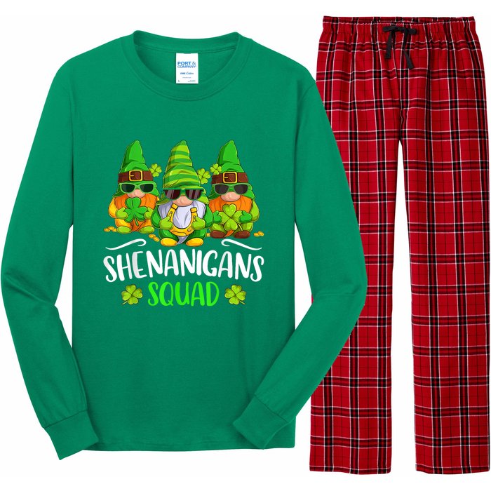 Funny Time For Shenanigans Squad St Patricks Day Gnomes Long Sleeve Pajama Set