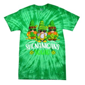 Funny Time For Shenanigans Squad St Patricks Day Gnomes Tie-Dye T-Shirt