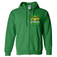 Funny Time For Shenanigans Squad St Patricks Day Gnomes Full Zip Hoodie