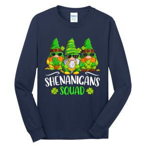 Funny Time For Shenanigans Squad St Patricks Day Gnomes Tall Long Sleeve T-Shirt