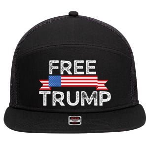 Free Trump, Free Donald Trump Republican Support 7 Panel Mesh Trucker Snapback Hat