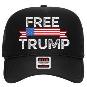 Free Trump, Free Donald Trump Republican Support High Crown Mesh Back Trucker Hat