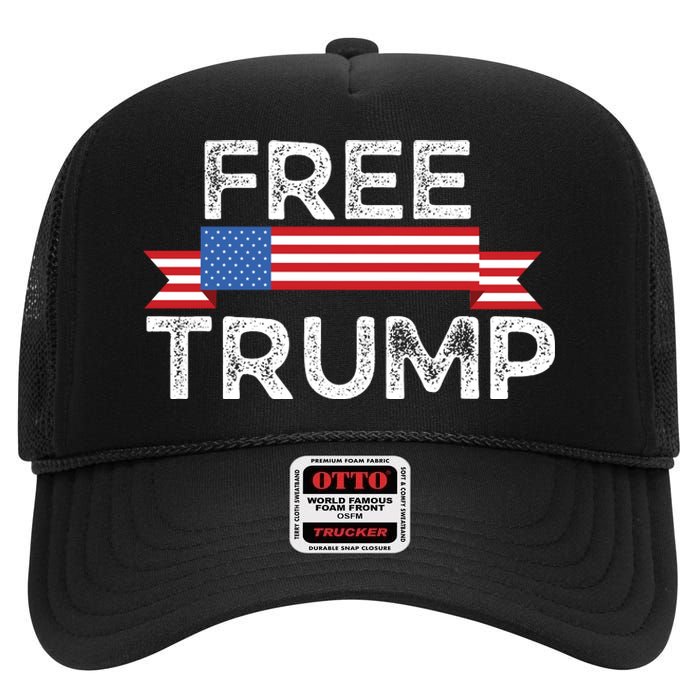 Free Trump, Free Donald Trump Republican Support High Crown Mesh Back Trucker Hat