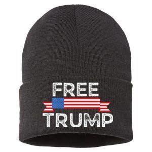 Free Trump, Free Donald Trump Republican Support Sustainable Knit Beanie