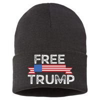 Free Trump, Free Donald Trump Republican Support Sustainable Knit Beanie