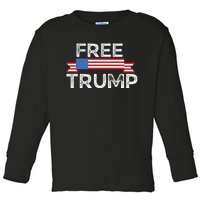 Free Trump, Free Donald Trump Republican Support Toddler Long Sleeve Shirt