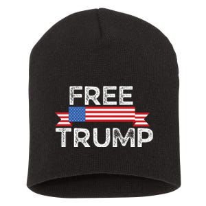 Free Trump, Free Donald Trump Republican Support Short Acrylic Beanie