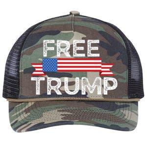 Free Trump, Free Donald Trump Republican Support Retro Rope Trucker Hat Cap