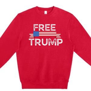 Free Trump, Free Donald Trump Republican Support Premium Crewneck Sweatshirt