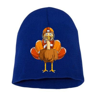 Funny Thanksgiving Football  Turkey  Short Acrylic Beanie