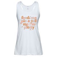 Funny Thanksgiving Feed Me Pie And Tell Me I'm Pretty Ladies Essential Flowy Tank