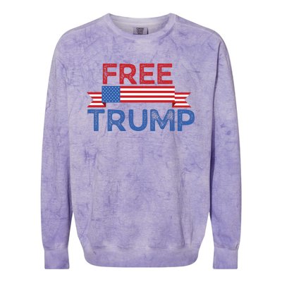 Free Trump, Free Donald Trump Republican Support Colorblast Crewneck Sweatshirt