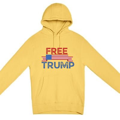 Free Trump, Free Donald Trump Republican Support Premium Pullover Hoodie