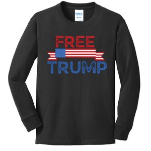 Free Trump, Free Donald Trump Republican Support Kids Long Sleeve Shirt