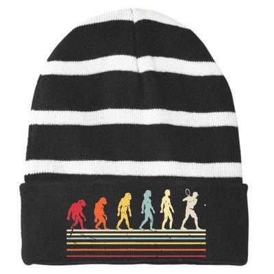 Funny Tennis Striped Beanie with Solid Band