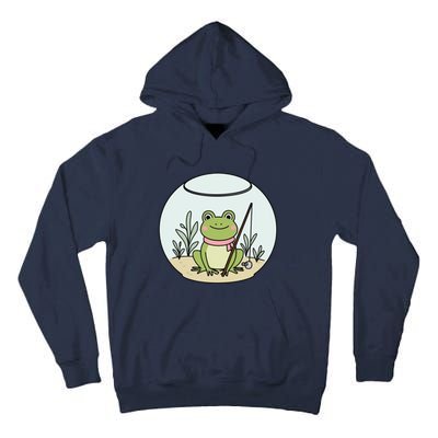 Frog Terrarium Fishing Whimsical Amphibian Adventure Tall Hoodie