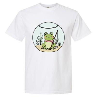 Frog Terrarium Fishing Whimsical Amphibian Adventure Garment-Dyed Heavyweight T-Shirt