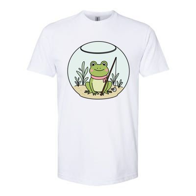 Frog Terrarium Fishing Whimsical Amphibian Adventure Softstyle CVC T-Shirt