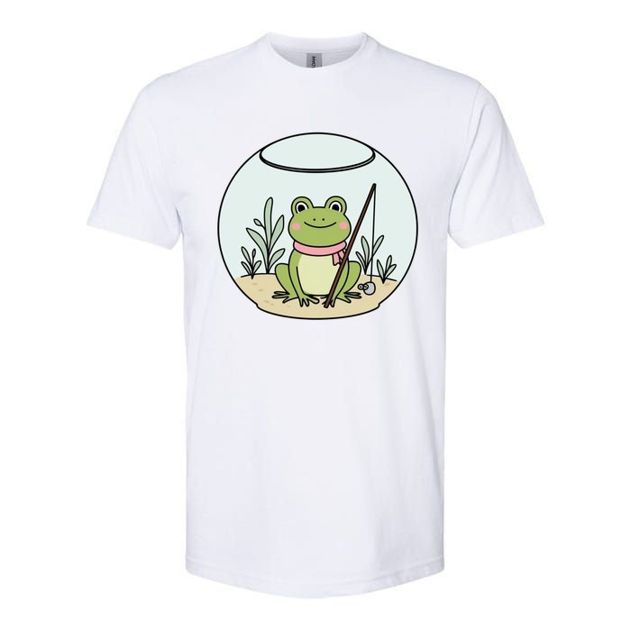 Frog Terrarium Fishing Whimsical Amphibian Adventure Softstyle CVC T-Shirt