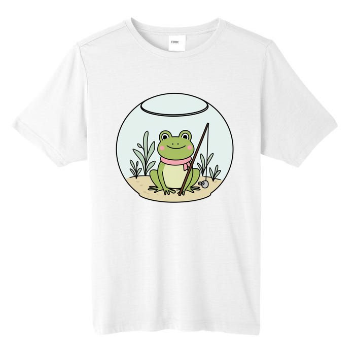 Frog Terrarium Fishing Whimsical Amphibian Adventure Tall Fusion ChromaSoft Performance T-Shirt