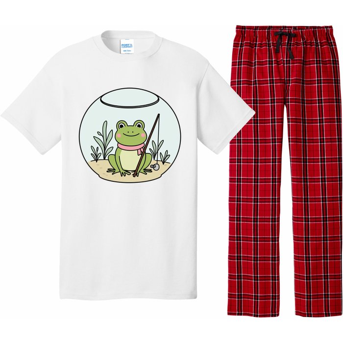 Frog Terrarium Fishing Whimsical Amphibian Adventure Pajama Set