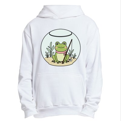 Frog Terrarium Fishing Whimsical Amphibian Adventure Urban Pullover Hoodie