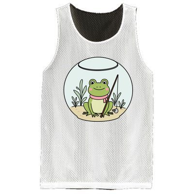 Frog Terrarium Fishing Whimsical Amphibian Adventure Mesh Reversible Basketball Jersey Tank