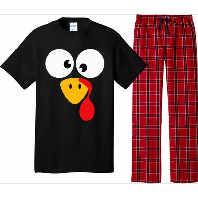 Funny turkey face for thanksgiving family costume Pajama Set